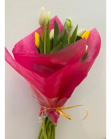 10 Tulips Wrapped Flowers