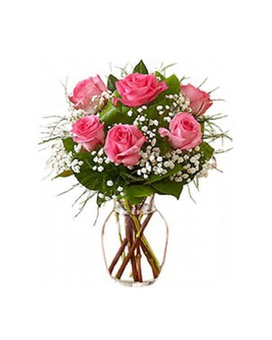 Half Dozen Pink roses Flower Arrangement