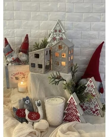 Gnome For The Holidays Flower Arrangement