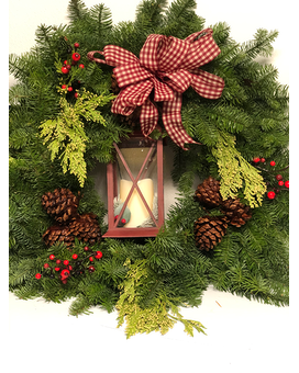 Lantern Wreath Flower Arrangement
