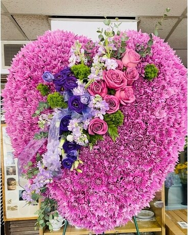 Lavender Heart Flower Arrangement