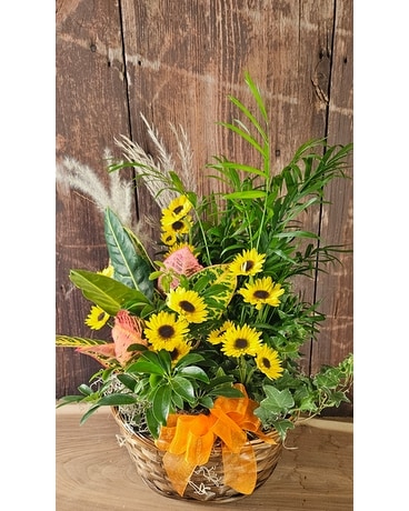 Autumn Planter with Fresh Flowers Plant