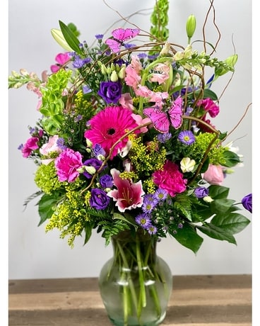 Swirling Butterflies Vase Arrangement Flower Arrangement
