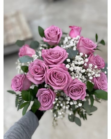 Purple Rose Bouquet (no vase) Bouquet