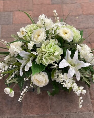 White Artificial Tomb Stone Topper Gifts