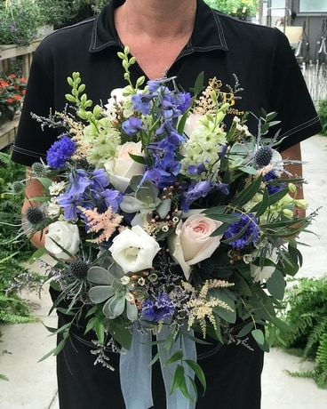 Blue & Blush Wedding Bouquet Bouquet