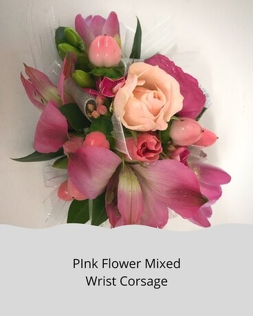 Pink Flower Mixed Wrist Corsage Corsage