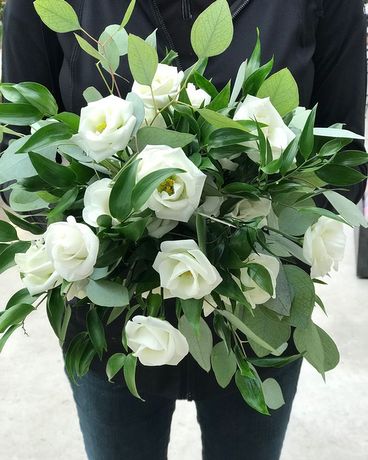 Leafy White Bridal Bouquet Wedding Arrangement