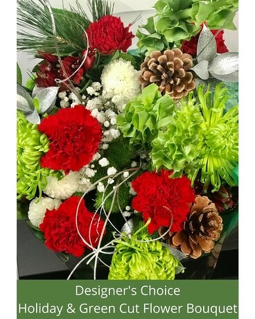 Holiday & Green Cut Flower Bouquet Bouquet