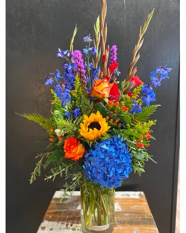 Hot Hues Flower Arrangement