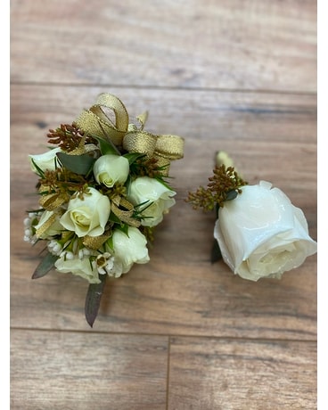 Corsage and Boutonniere Flower Arrangement