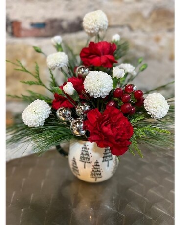 Christmas Tree Mug Flower Arrangement