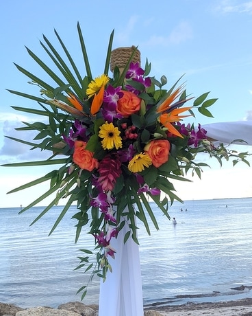 Tropical arch Wedding Arrangement