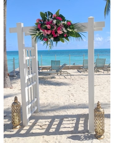 Pink arch arrangement Wedding Arrangement