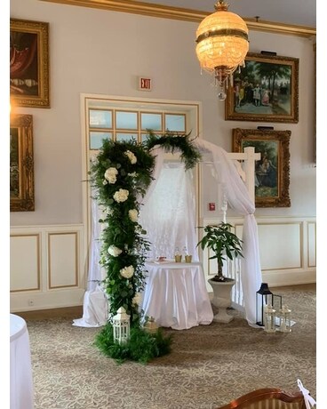 Classic White Ceremony Backdrop Specialty Arrangement