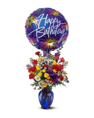 Birthday Fireworks Flower Arrangement