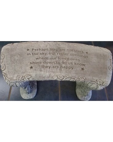 Perhaps Concrete Bench Flower Arrangement