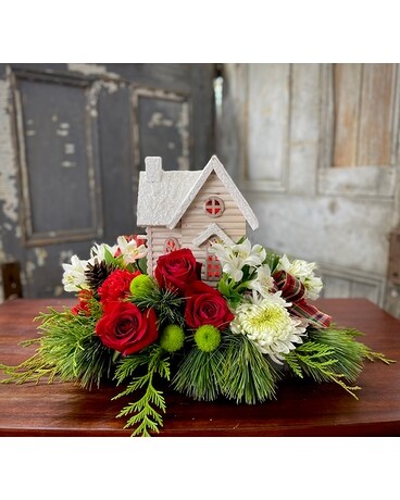 Whimsical House Flower Arrangement