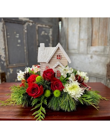 Whimsical House Flower Arrangement