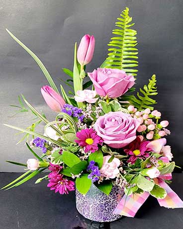 Art Glass Shining Bouquet Flower Arrangement