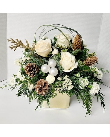 Snowfall Glow Flower Arrangement