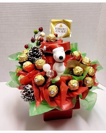 Snoopy Chocolate Treats Bouquet Flower Arrangement