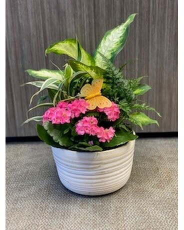 Bamboo Garden Planter Flower Arrangement