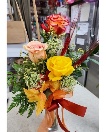Autum Rose trio Flower Arrangement
