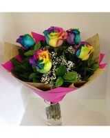 6 roses size,  inches height and  inches wide.
