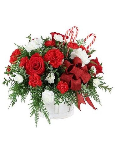 Holiday Flower Basket Flower Arrangement