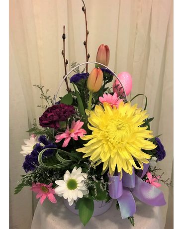 Joyful Easter Basket Flower Arrangement