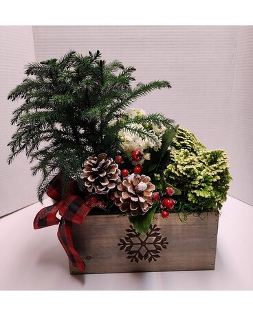 Snowflake Planter Flower Arrangement