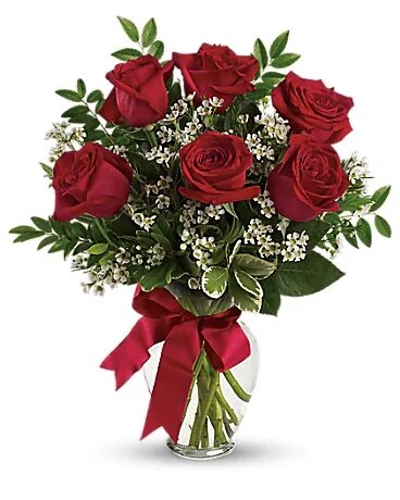 Thoughts of You Bouquet with Red Roses Flower Arrangement