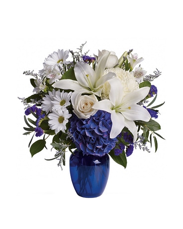 Beautiful in Blue T209-3AA Flower Arrangement