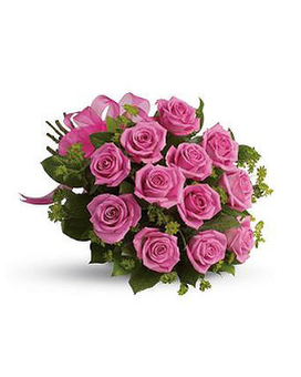 DOZEN PINK ROSES Flower Arrangement