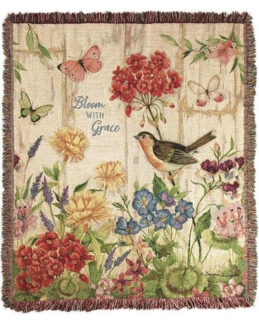 Bloom with Grace Tapestry Throw Gifts