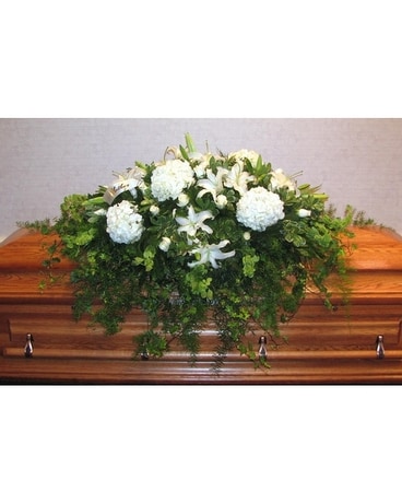 Closed casket spray of mixed flowers Funeral Casket Spray Flowers