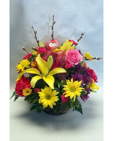 Birdwatcher Basket Flower Arrangement