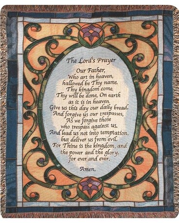 Manual woodworkers And Weavers Lord’s Prayer blanket Tapestry 48” X 68”  Inside D