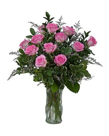 Pink Rose Perfection Flower Arrangement