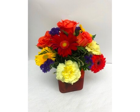 Fall Cube Flower Arrangement