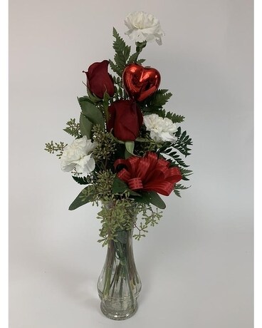 Roses & Carnations Flower Arrangement