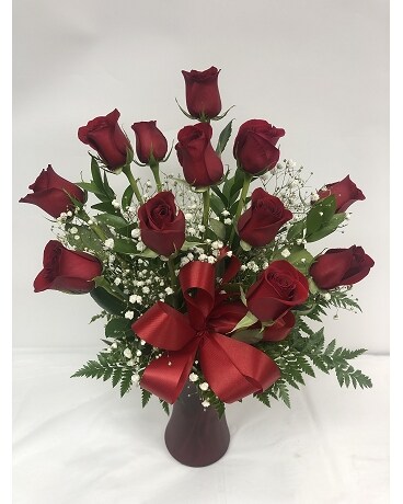 Dozen Red Roses Flower Arrangement