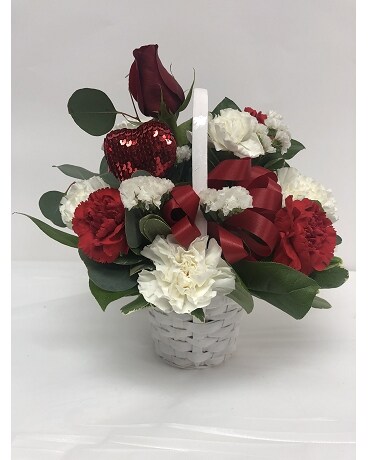 Be Mine Basket Flower Arrangement