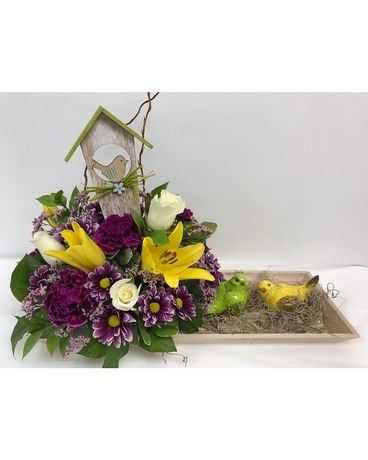 Springtime Birds Flower Arrangement
