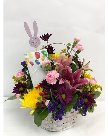 Jelly Bean & Flower Bouquet Flower Arrangement