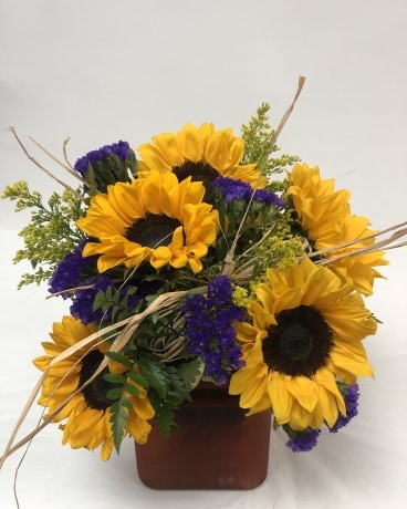 Fall Sunflower Cube Flower Arrangement