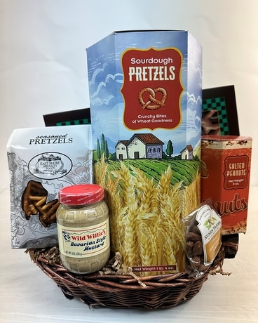 Pretzel & Nut Basket Gift Basket