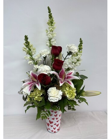 Sweetheart Vase Flower Arrangement