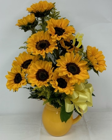 Sunflower Pitcher Flower Arrangement